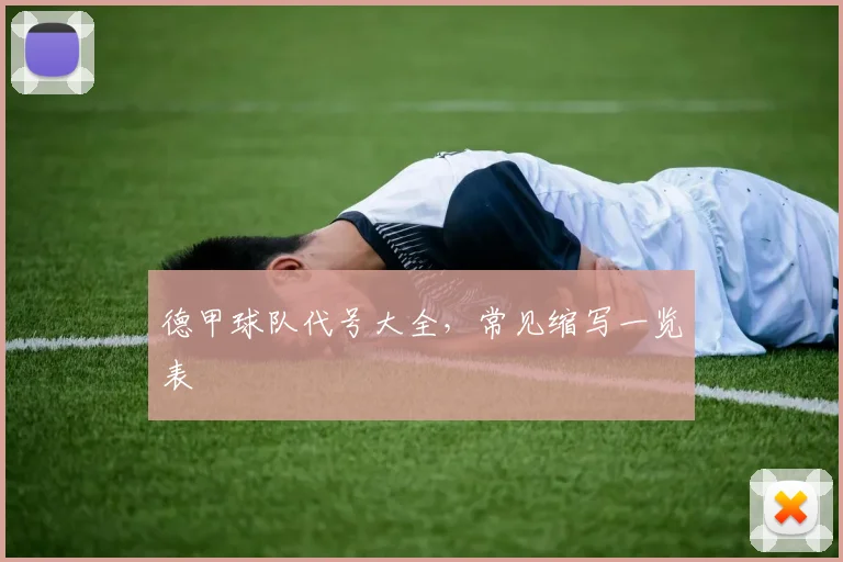 德甲球队代号大全,常见缩写一览表